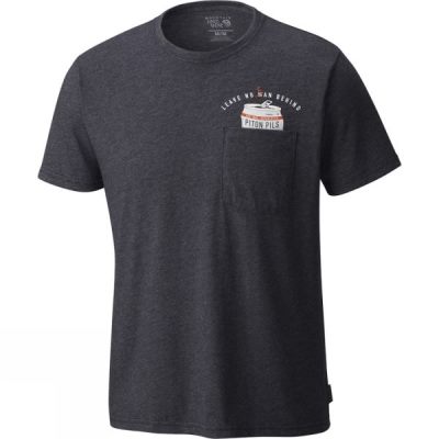 Tee Mountain Hardwear No Can Left Behind Manga Corta Hombre - Gris Oscuro - Chile IXE695732